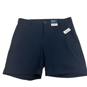 Old Navy Women 16 Blue Shorts Bermuda 7" Inseam High Rise Adj Waist New with Tag